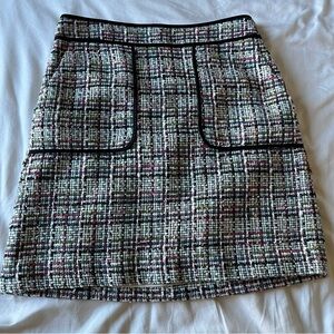 Like new Loft petites multicolor tweed a line pencil skirt mini with pockets 0